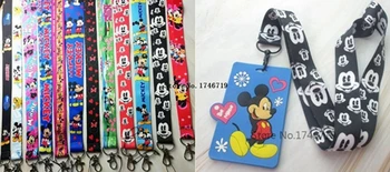 

New 10 pcs Soft Silicone cartoon mickey minnie Sign Card ID Holder With Hanging String Keychain TT-65