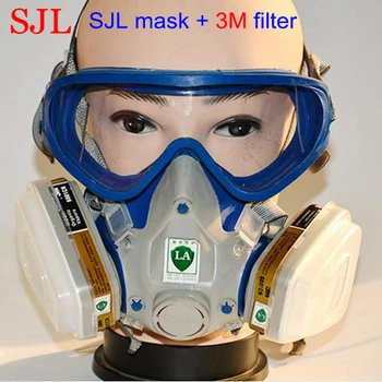 

Paint spray respirator gas mask silicone full face respirator pesticides carbon filter mask Free Shipping