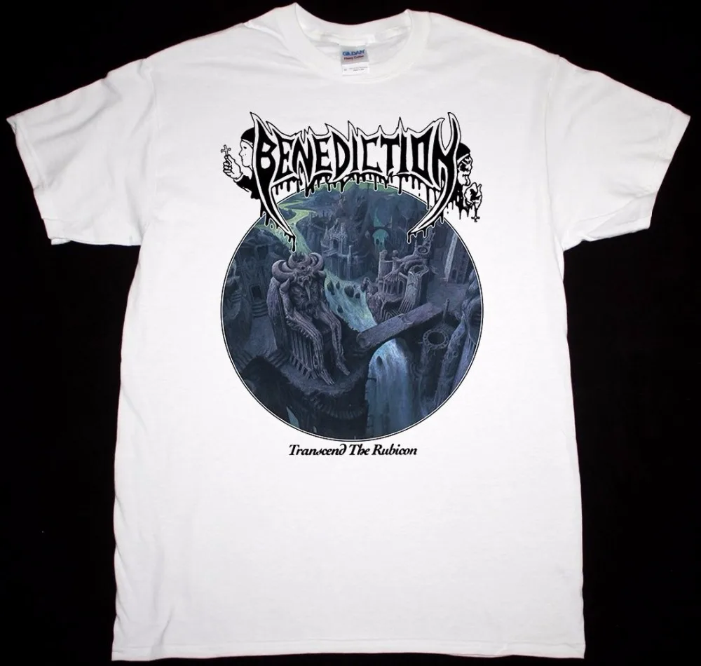 

BENEDICTION TRANSCEND THE RUBICON DEATH METAL DISMEMBER NEW WHITE T-SHIRT