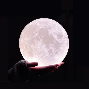 

3D Moon Lamp LED Table Lamps USB Rechargeable Touch Control 10 Levels Dimmable LED Diode Night Light Bedroom Decor Birthday Gift