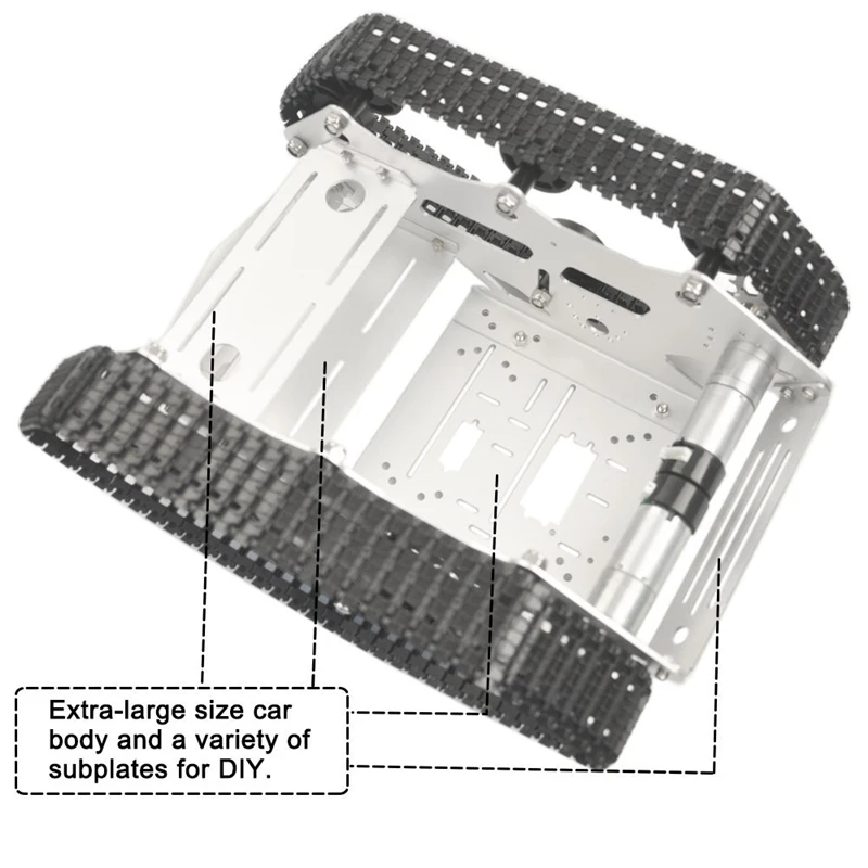 Гусеничный RC робот танк шасси с двойной двигатель постоянного тока Алюминий сплава рама Интерфейс отверстия для Роботизированная рука