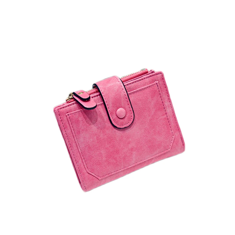 

Lady Snap Fastener Zipper Short Clutch Wallet Solid Letter Fashion Small Female Purse Short Purse Women Wallet Slim Wallet