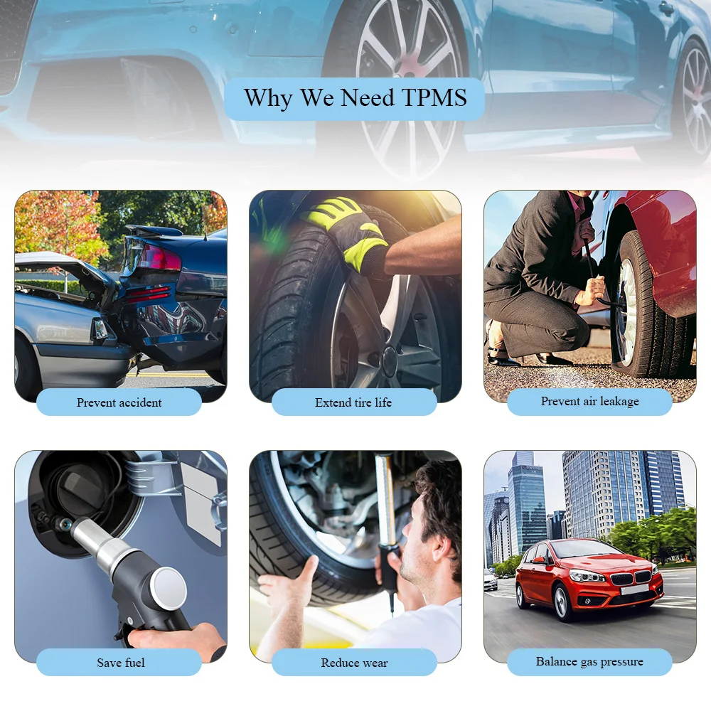 CST - TY06 Tire Pressure Monitoring System USB TPMS Tire Pressure Monitoring Alarm System With Four External for Most Vehicles CST - TY06 Tire Pressure Monitoring System USB TPMS Tire Pressure Monitoring Alarm System With Four External for Most Vehicles