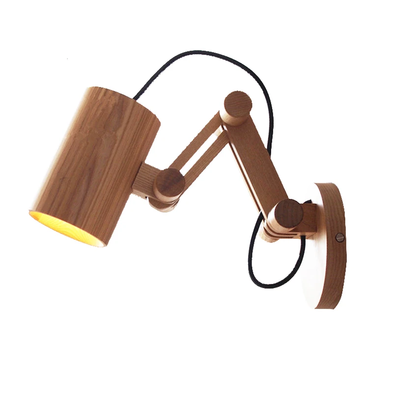 

Modern Led Wood Wall Lamp unfoldable Wall Light Fixtures Living Bedroom Home Lighting Lamparas De Pared Vintage Wall Sconces