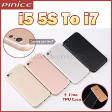 New Housing For iPhone 5 5S SE Like 7 Aluminum Metal Back Case Housing Battery Door Cover Replacement Like i7 style 7mini