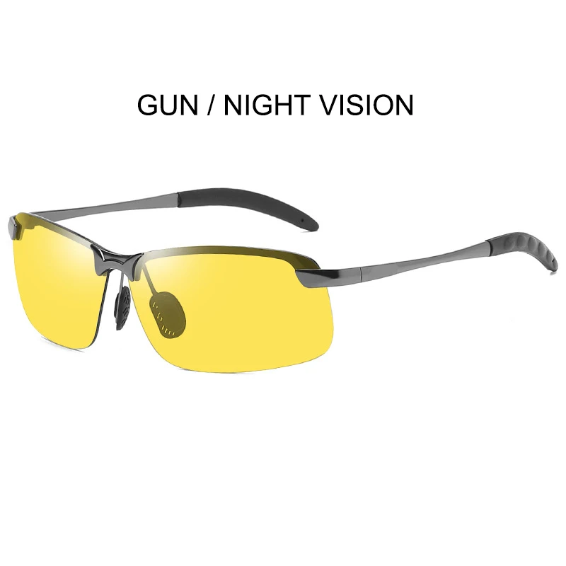 SIMPRECT фотохромные солнцезащитные очки мужские поляризованные UV400 высококачественные металлические очки для вождения Модные брендовые дизайнерские очки - Цвет линз: Gun night vision