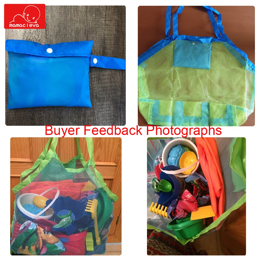MAMACLEVA Portable Foldable Kids Beach Toys Mesh Bag Children Bath Beach Toys Pouch Bag Child Baby Tote Baskets Storage Bag