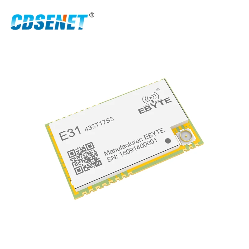 AX5243 SMD 433 MHz IoT UART беспроводной приемопередатчик E31-433T17S3 IPEX штамп разъем WOR 433 MHz передатчик и приемник AX5243 SMD 433 MHz IoT UART беспроводной приемопередатчик E31-433T17S3 IPEX штамп разъем WOR 433 MHz передатчик и приемник