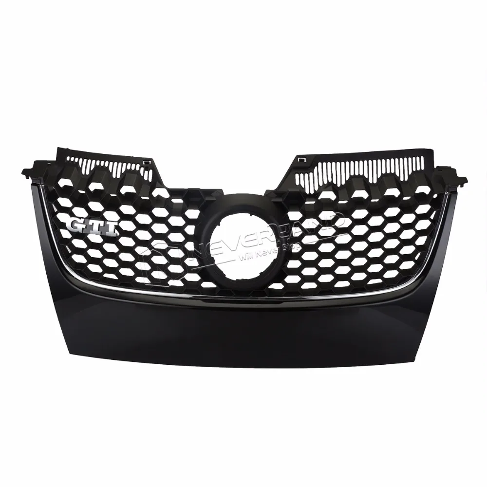 

For VW MK5 Jetta GLI GTI 2006 2007 2008 2009 Black Main Upper Hex Mesh Grill Grilles w/ Chrome Trim Freeshipping D10
