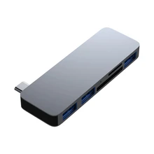 Портативный USB 3,0 концентратор адаптер type-C конвертер с SD/Micro SD кард-ридер для MacBook, для huawei, для Xiaomi