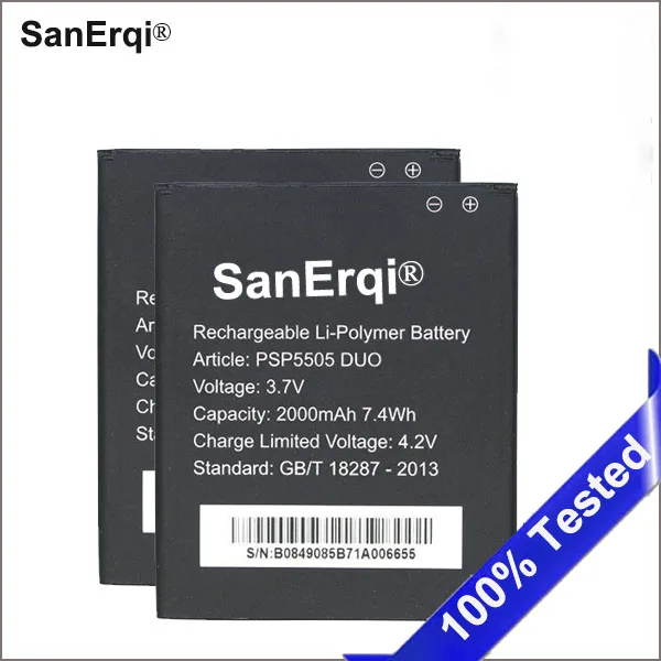 SanErqi 3 7 V 2000mAh Сменный аккумулятор PSP 5505DUO 5505 Duo для Prestigio MultiPhone DUO | Мобильные