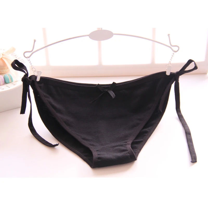 

New arrival Cotton Panties Women's Plus Size Underwear Briefs Sexy low-waist Lingerie Intimates Striped Bow Panties
