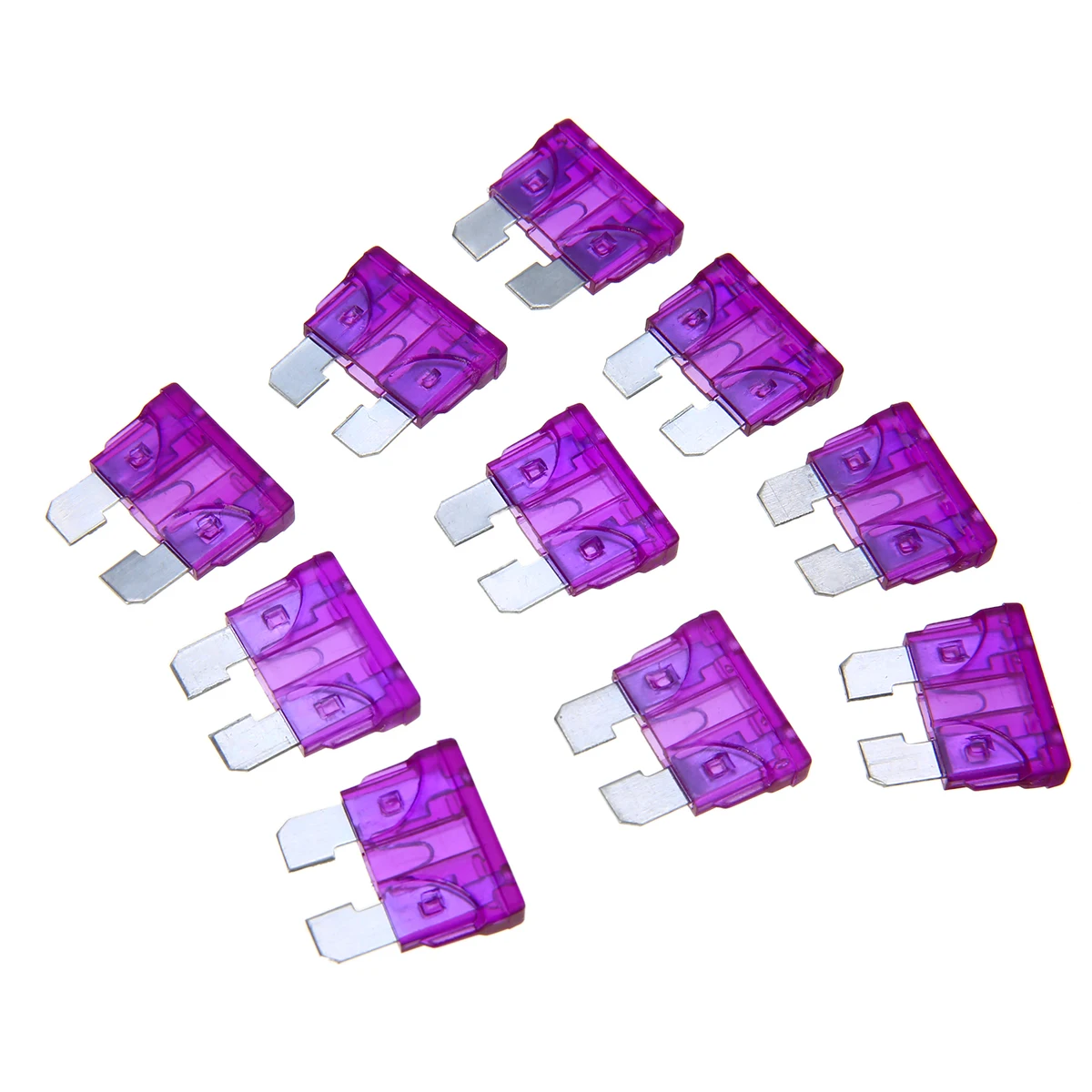 

MAYITR 10pcs/Lot 3A Color Coded Standard Blade Fuse Assorted for Auto Car Truck Boat Fuse PC + Zn alloy Material Purple