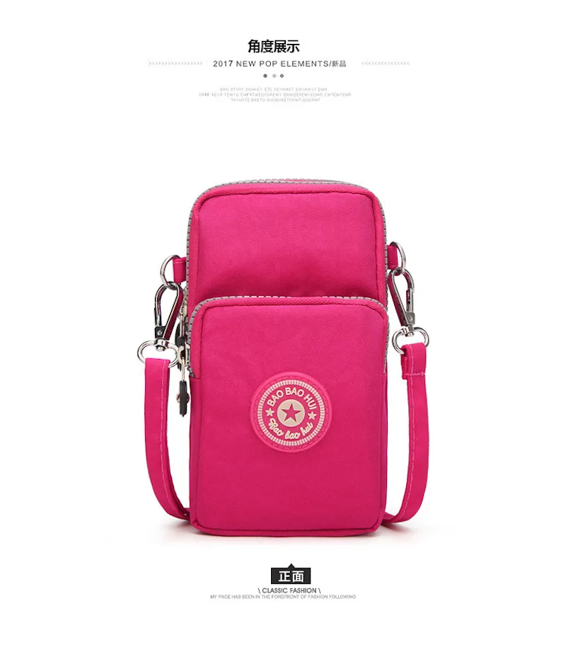Waist Bag Diagonal Wallet Mobile Phone Bag Wrist Pack Outdoor Sports Oxford Nylon Sport Wrist Straps& Zippers Hanging Neck Bag