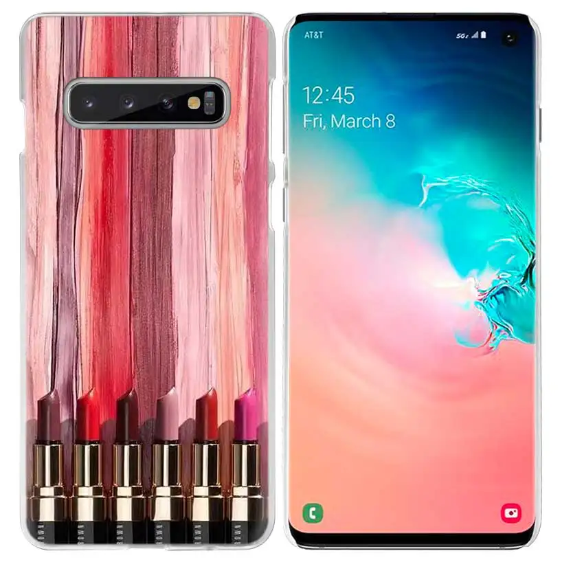 Макияж помада для любимых чехол для samsung Galaxy S10 5G S10e S9 S8 M30 M20 M10 J4 J6 плюс J8 Примечание 8 9 Ясно Жесткий чехол телефона