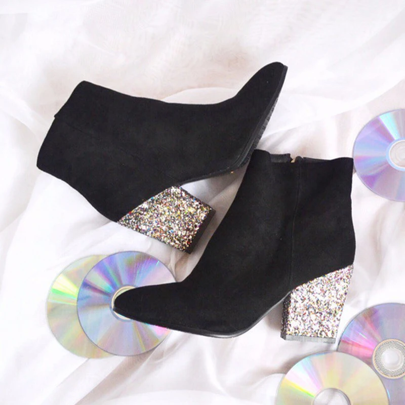 Женские ботинки на молнии с острым носком высоком каблуке|boot shoes|women boots shoesboot shoes