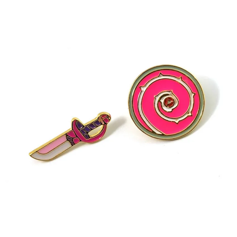 

Cartoon Knife Shield Brooches for Women Men Metal Pins Jewelry Denim Badge Enamel Pin Clothes Backpack Bag Accessories Gift