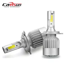 Carsun Q2 фар автомобиля H7 H4 LED H8/H11 HB3/9005 HB4/9006 H1 H3 9012 H13 9004 9007 72 Вт 8000lm авто лампы фары 6000 К свет