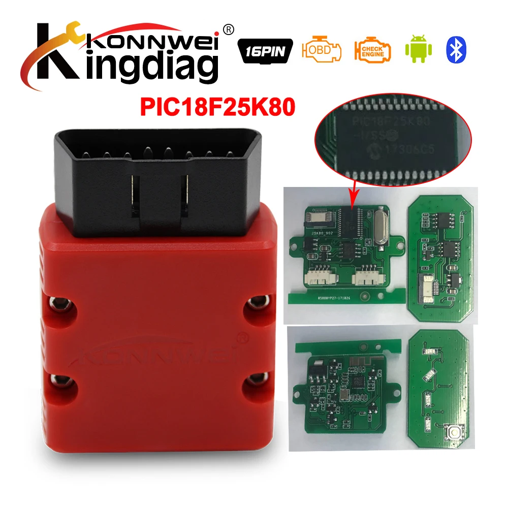 Инструмент для сканирования pro obd2 KONNWEI KW902 V1.5 Bluetooth OBDII OBD2 считыватель кодов ELM 327 Диагностический инструмент работает на Android PC