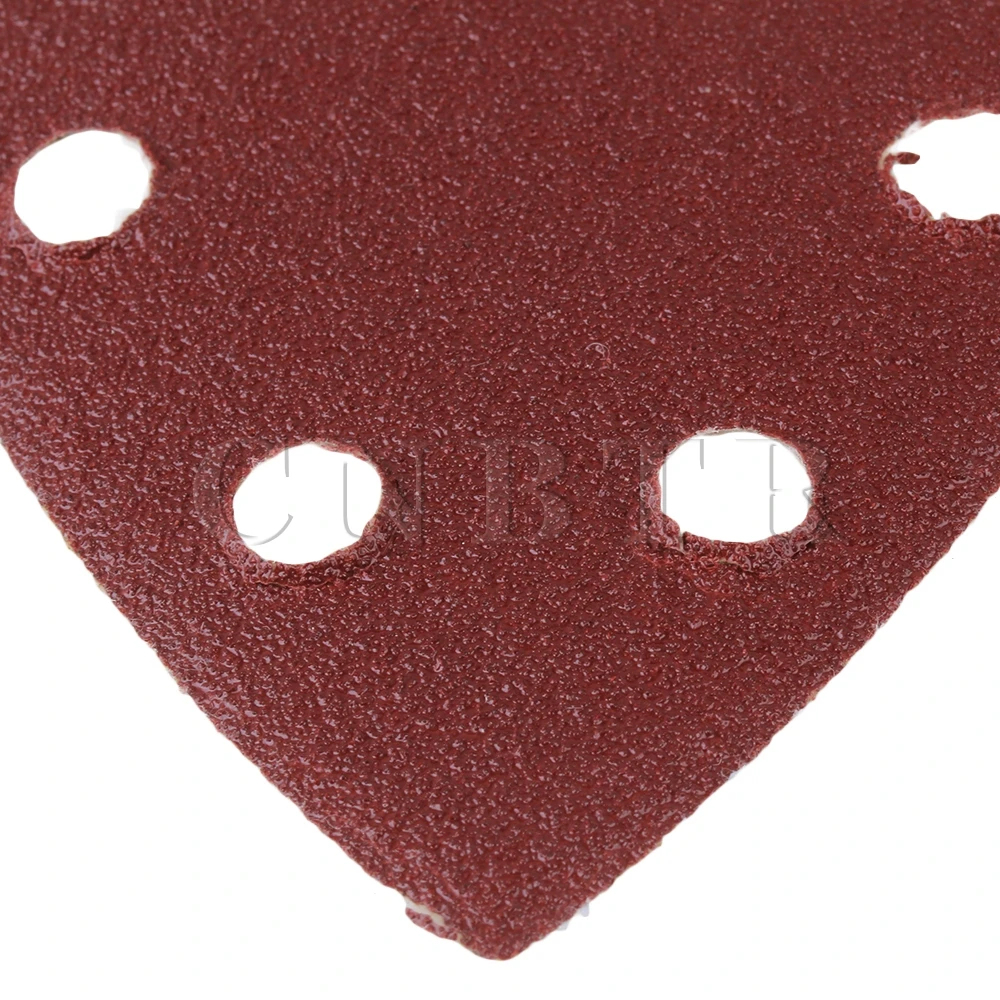 CNBTR 80mm Dia Triangular Sandpaper Sheet with 60/80/120/180/240Grit Pack of 100 CNBTR 80mm Dia Triangular Sandpaper Sheet with 60/80/120/180/240Grit Pack of 100