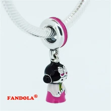 Fit Pandora шармы браслеты корейская кукла бусины с смешанной эмалью 925 стерлингового серебра ювелирные изделия