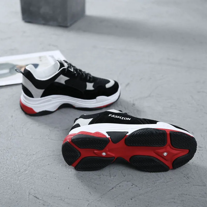 2018 Spring New Arrivals Shoes Woman Sport Leisure Student Fashion Heighten Antiskid Breathable Lace-Up Mixed Colors Tide Women's Shoes