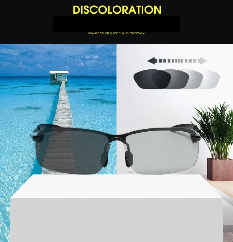 New Photochromic fishing eyewear men polarized sunglasses Professional driving sports Sun Glasses men lentes de sol