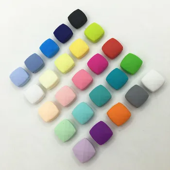

Quadrate - Lot of 100 Mix colors Loose Silicone Beads for Teething Necklace silicone nursing necklace pendant bead