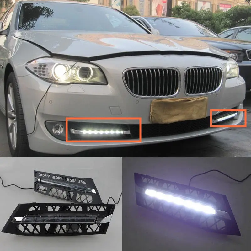 Car 12V White LED Daytime Running Front Fog Lamp DRL For BMW 5 Series