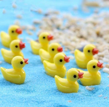 

Micro landscape ornaments resin crafts, mini cute little yellow duck 10pcs