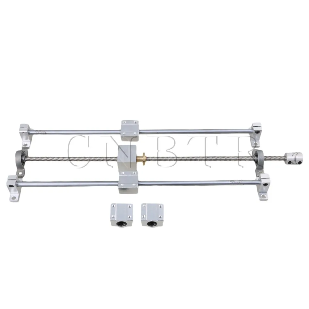CNBTR T8 Horizontal Dual Rails 400mm Optical Axis & 450mm 8mm Lead Screw Set CNBTR T8 Horizontal Dual Rails 400mm Optical Axis & 450mm 8mm Lead Screw Set
