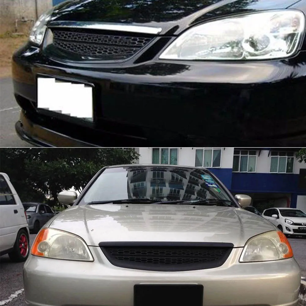 

FOR 01-03 HONDA CIVIC 2DR/4DR EM/ES BLACK ABS TYPE-R STYLE GRILLE COVER GUARD