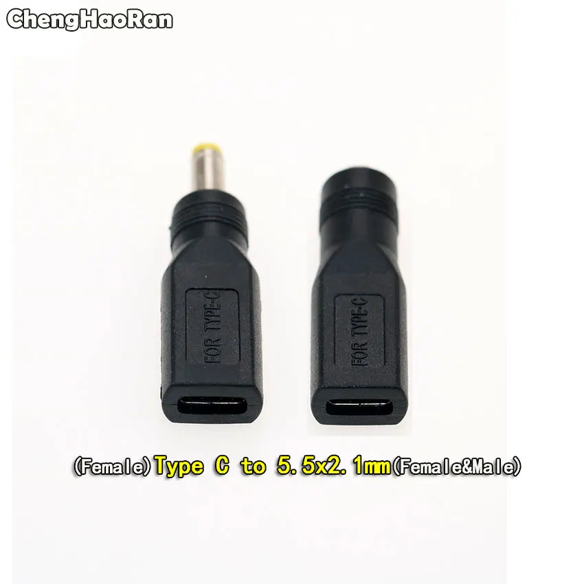 ChengHaoRan 1pcs 5V DC 5.5*2.1 Power Jack Plug Female &amp Male To USB 3.1 Type-C C Connector Adapter | Компьютеры и офис