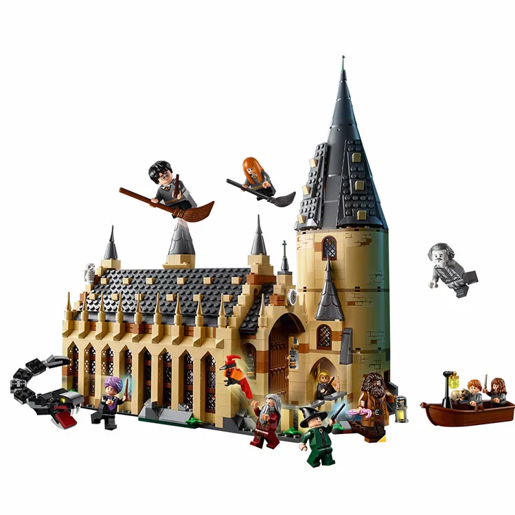 

983pcs/set Harri Potter Series Hogwarts Great Hall Building Blocks Compatible With Legoed Movie toys for baby kids best gift