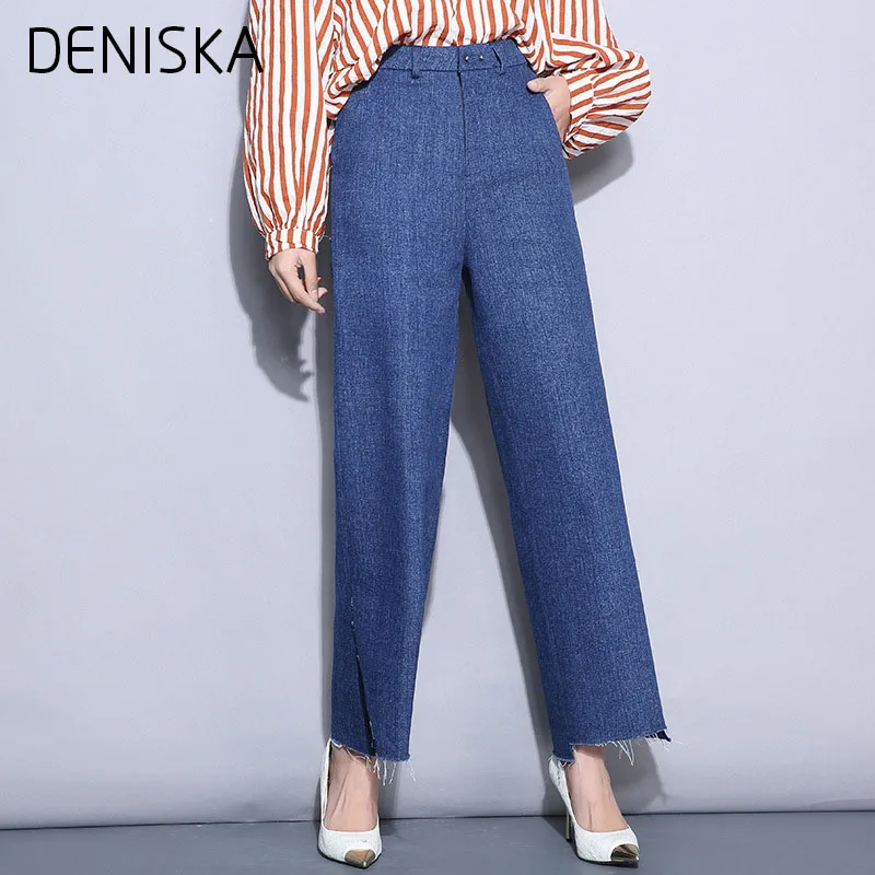 Дениска весна новый корейский 2018 Повседневное Mom Jeans Для женщин Высокая Талия