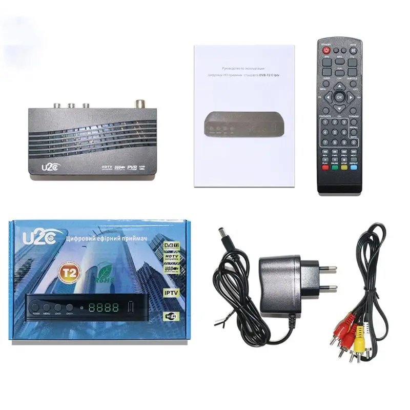 HD 1080 p Tv Sintonizador Dvb T2 USB2.0 Dvb-t2 Para Adapter Monitor Vga TV Tuner Receptor de Sat�lite Decodificador Dvbt2 Russa