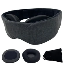 Uyku maskesi gözler bandaj kapak Manta modüler ayarlanabilir 3D nefes körü körüne kafa bandı Eyepatch gece maskesi gözlük uyku için