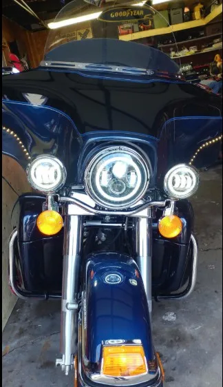 4-1/" 4,5 дюймов светодиодная фара ближнего света для Harley противотуманный светильник s вспомогательная лампа для мотоцикла проектор головной светильник