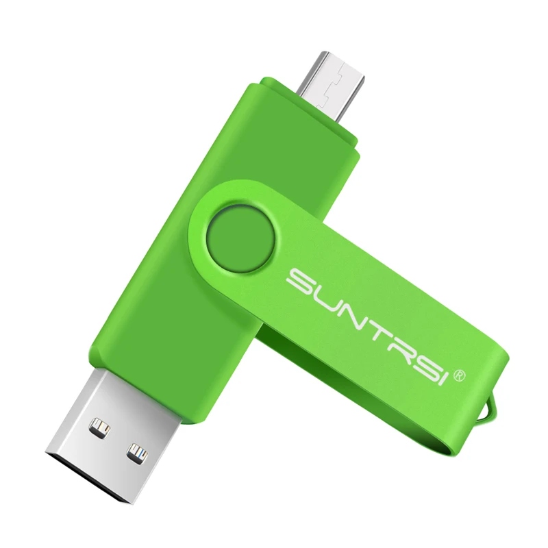 Suntrsi OTG флеш-накопитель 4g 8g 16g Флешка для смартфонов и планшетов реальная емкость 64 ГБ флеш-накопитель USB2.0 32 Гб карта памяти - Цвет: green