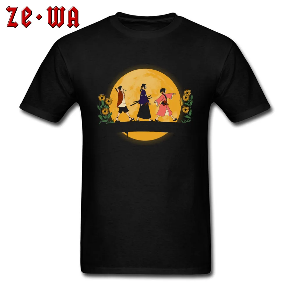 Himawari no yoru Cotton Fabric Tees for Students Summer T Shirt Slim Fit Company Crewneck Tees Short Sleeve Wholesale Himawari no yoru black