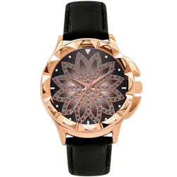 Элитный бренд розовое золото для женщин часы Мода повседневное кристалл платье наручные часы кожаный ремешок Кварцевые женские часы Reloj Mujer