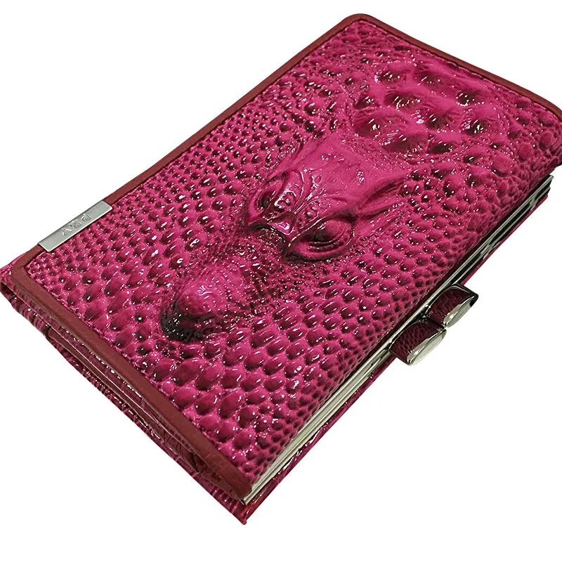 

Genuine Leather Women Wallets Short Clutch Wallet Fashion Female Purse 3D Crocodile Designer Money Clip Carteira Feminina Ba018