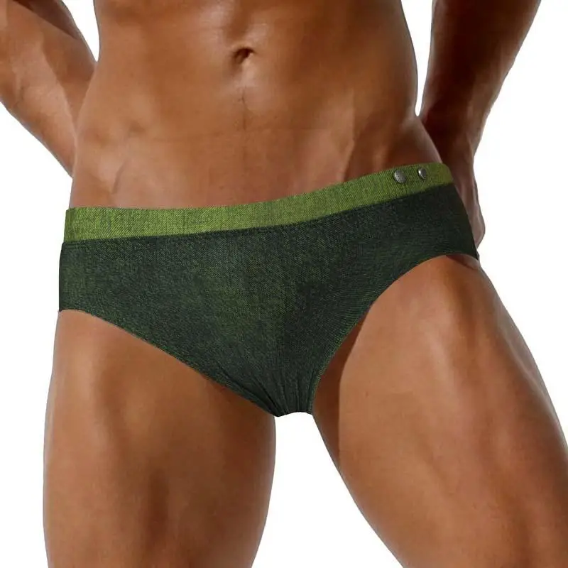 رجل الاستحمام السراويل ملخصات النايلون ملابس السباحة سروال سباحة الصيف الشاطئ بسط تصفح السباحة الملابس الداخلية-الأخضر