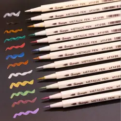 Яркие принадлежности для рисования инструмент для изготовления карт Рисование 12 цветов Ручка DIY металлический маркер школьные Проекты DIY