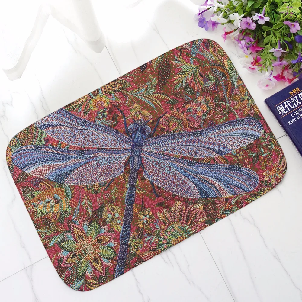Buy CAMMITEVER Dragonfly Coral Fleece Rug For Bathroom