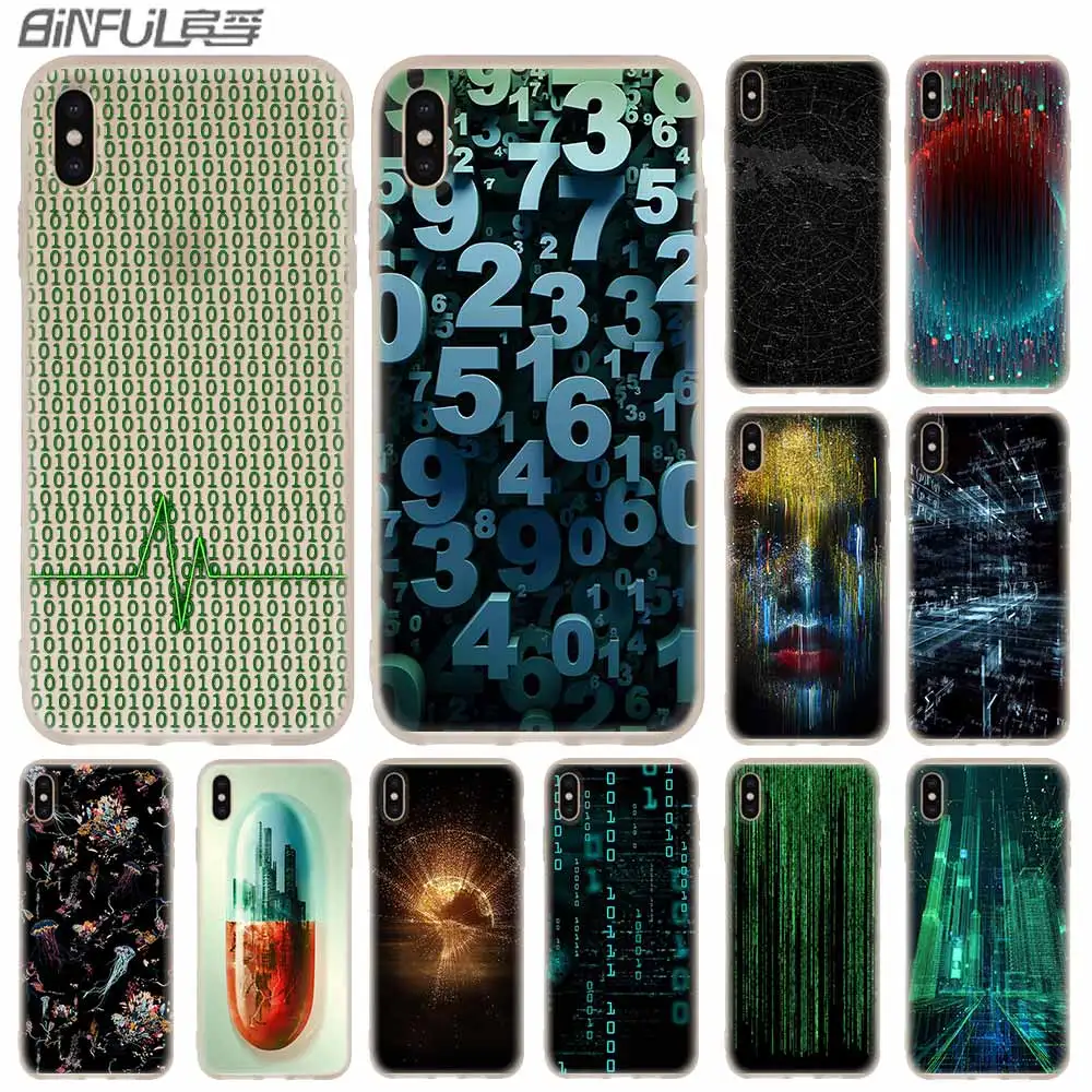 

Cases Silicone soft Cover for iPhone X XS Max XR 6 6S 7 8 Plus 5 4S SE xs xr Matrix