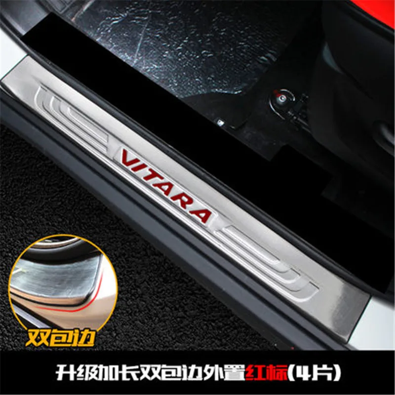 4PCS Stainless Steel Scuff Plate/Door Sill Door Sill pedal bienvenidos