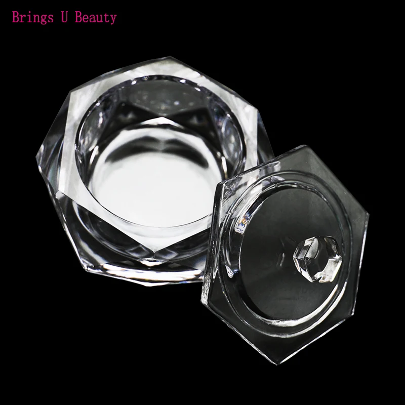 1 шт. большой шестигранный кристалл Стекло Dappen Блюдо чаша чашка с крышкой для акрилового порошка жидкий прозрачный комплект оборудование для дизайна ногтей