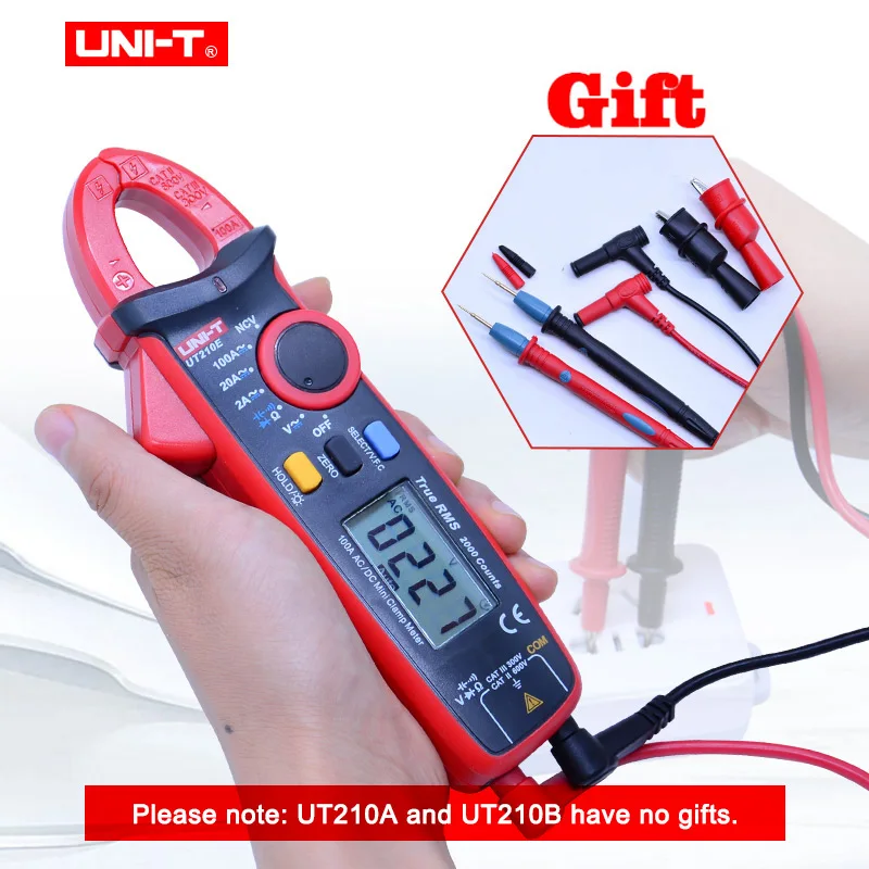 Mini Digital Clamp Meters AC/DC Current Voltage UNI T UT210 series True