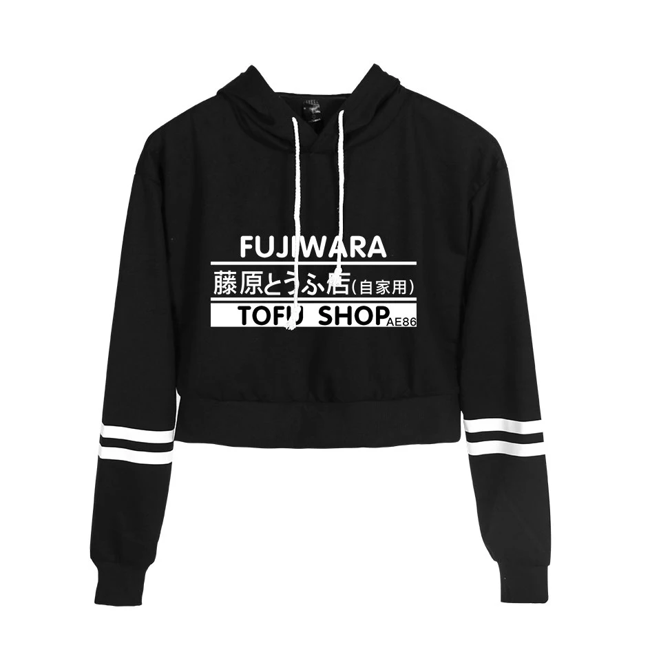 

2D Initial D New Clothes Navel Print Women CASUAL Spring Clothes 2019 Hot Sale Capless Long Sleeves Hoodies Print plus